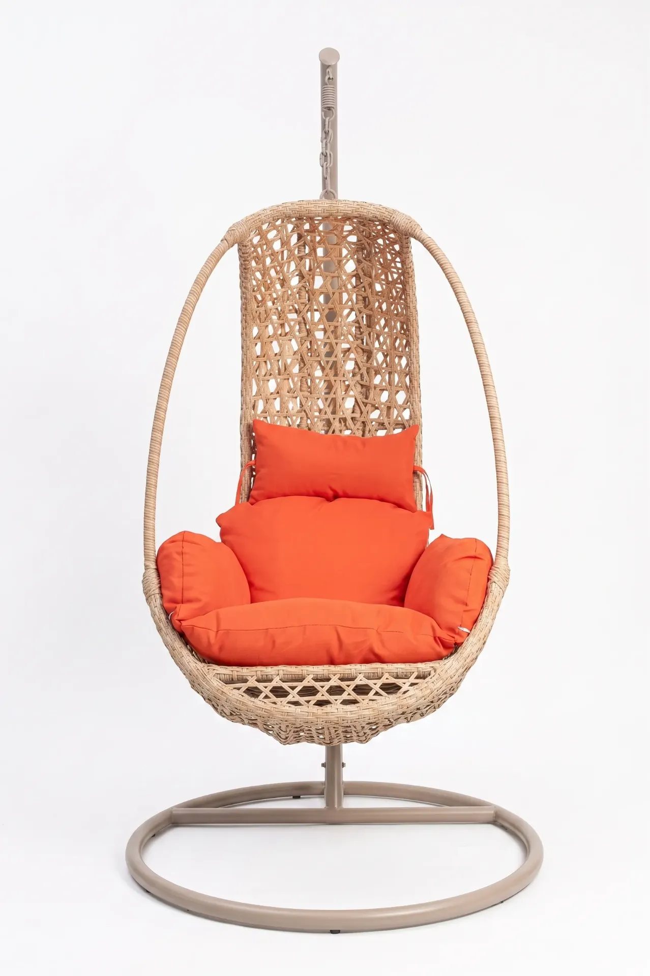 Silla Colgante Tejido Abierto - Arena / Naranja