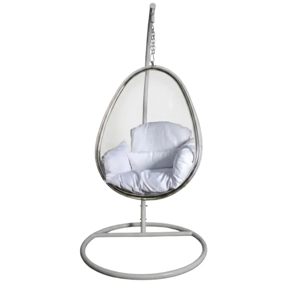 Silla Colgante Transparente Tipo Huevo - Blanca
